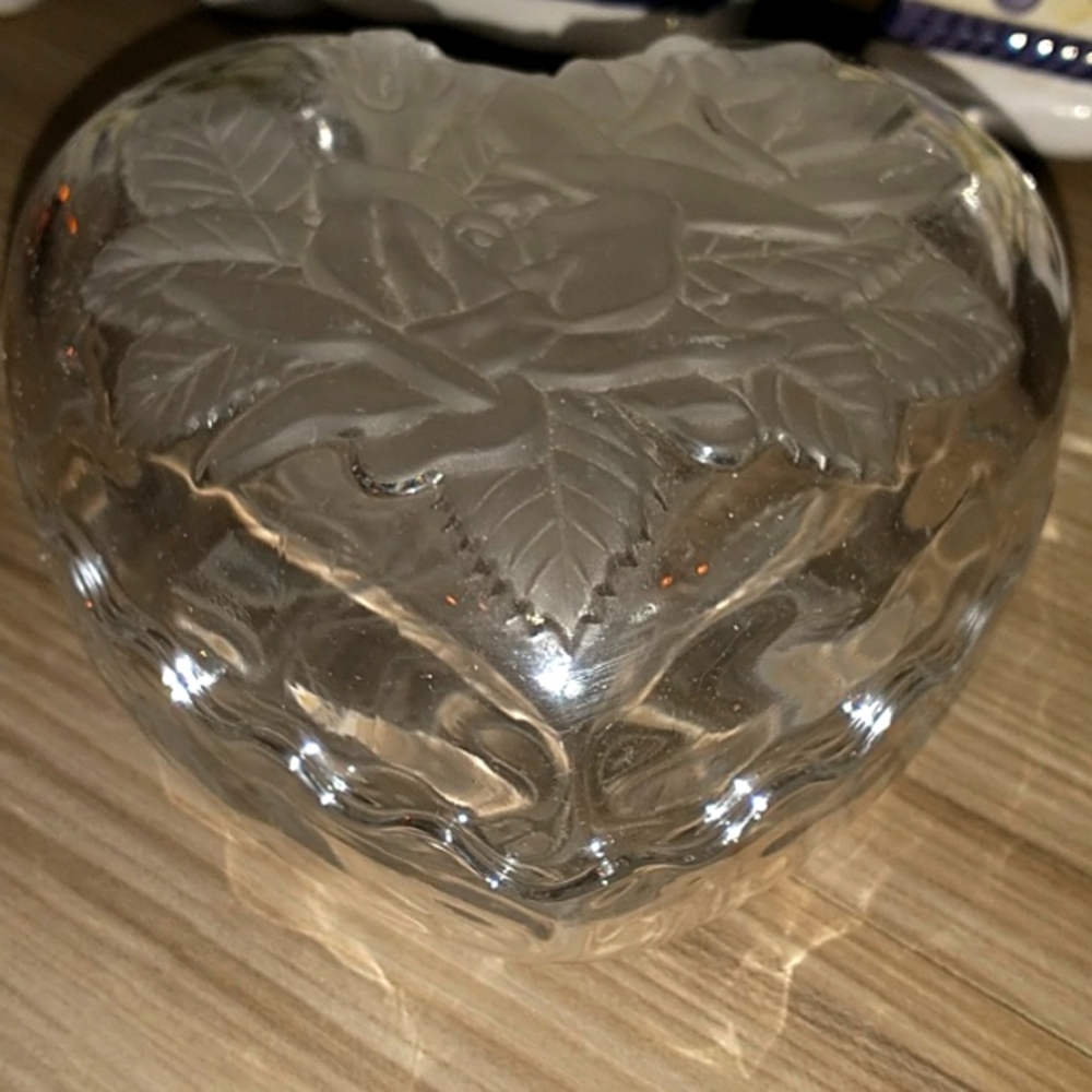 Beautiful glass covered heart box